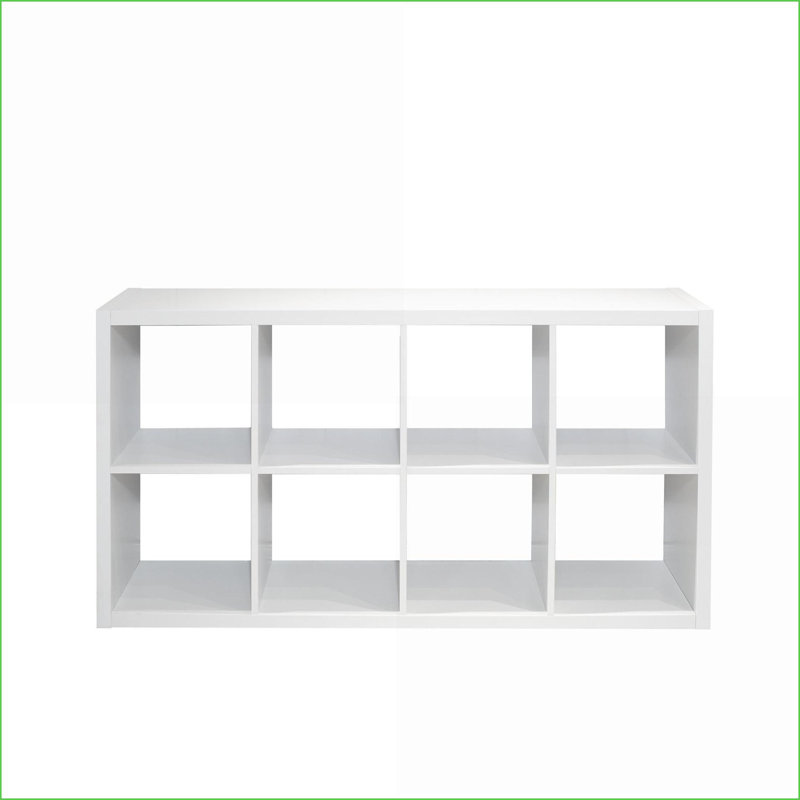 8-Cube Organizer with Open Back Shelves, Modern Simple Design for Home Office | Snow White | MDF, White