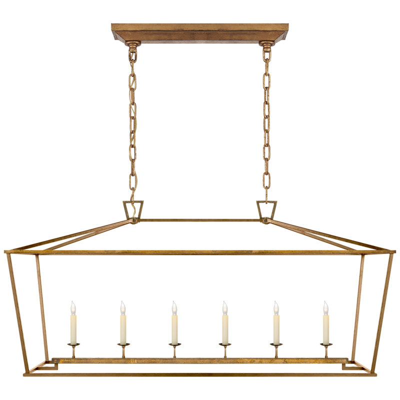 Chapman & Myers Darlana Large Linear Lantern, Golden Iron