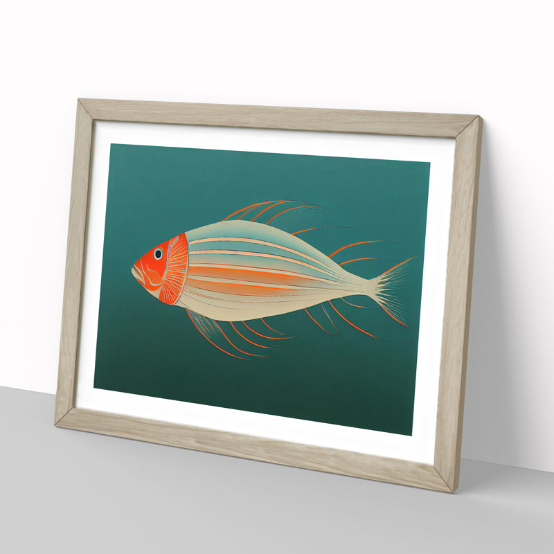 Fish Portrait Vol.2 - Single Picture Frame Print, 34cm H x 46cm W x 2cm D, Oak Framed