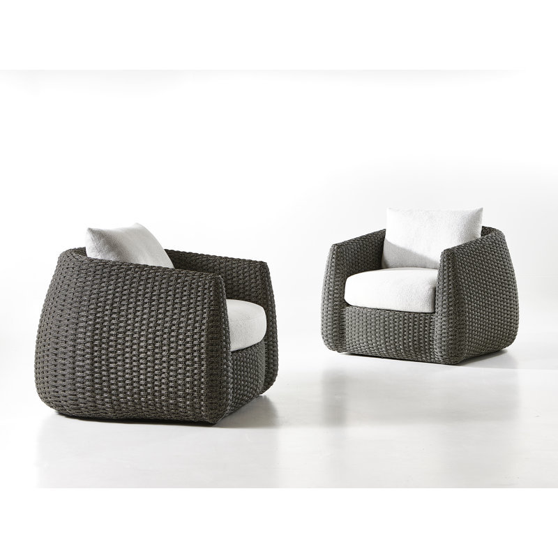 Bernhardt Sarene Outdoor Swivel Chair, Light Gray