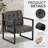 Modern Faux Leather Tufted Back Accent Chair with Metal Farme-1872443532