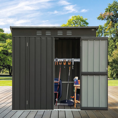 5 ft. W x 3 ft. D Metal Shed with Lockable Doors and Air Vents