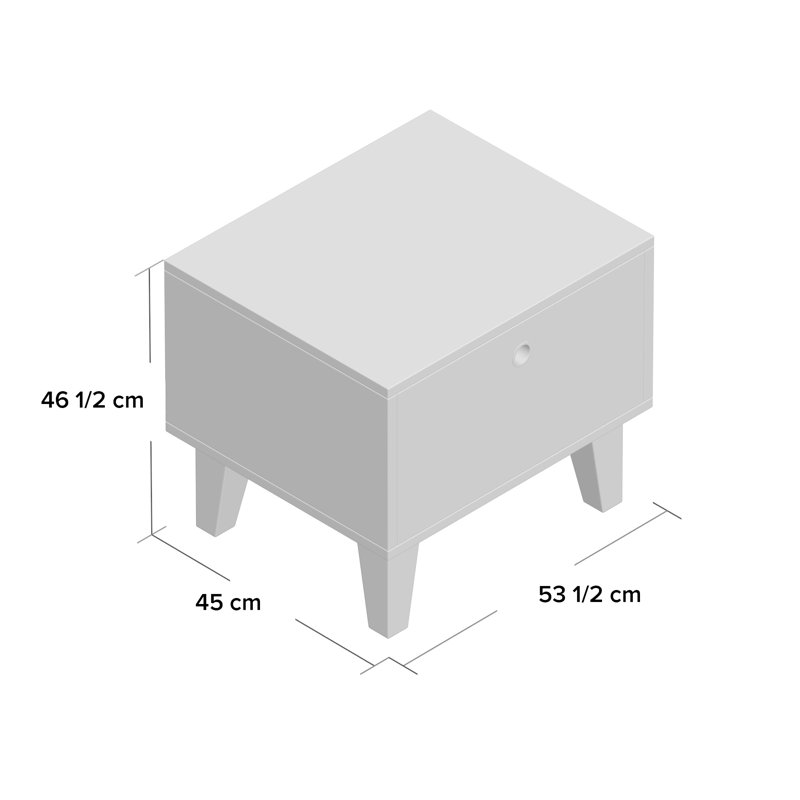 Aleana 53.5cm W Solid + Manufactured Wood Bedside Table