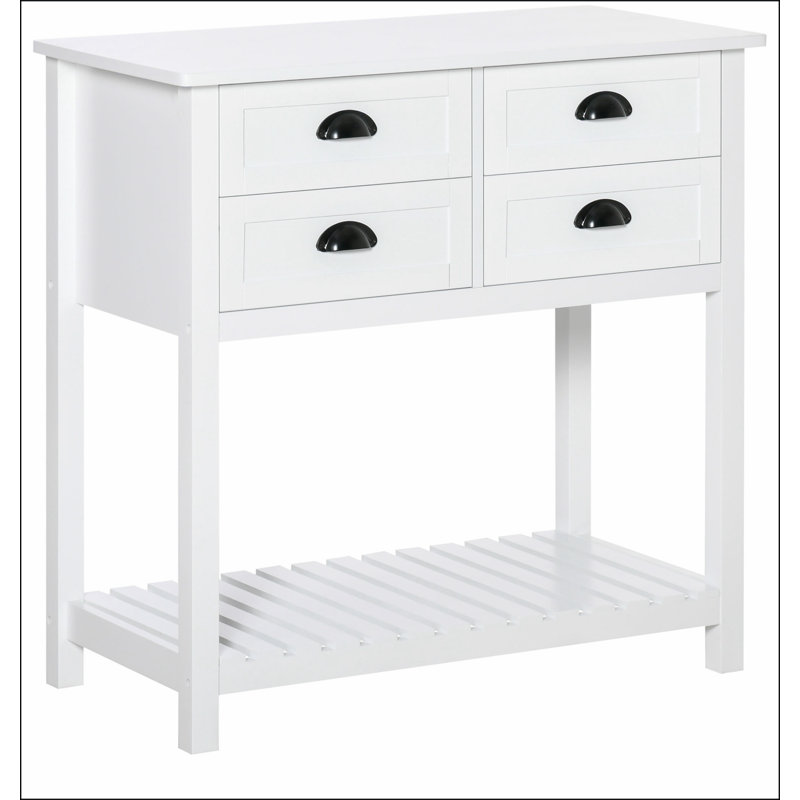 Coffee Bar Cabinet, Sideboard Buffet Cabinet, Kitchen Cabinet with 4 Drawers and Slatted Bottom Shelf for Kitchen, Living Room