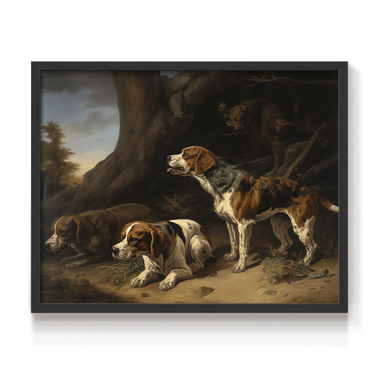 Faune, série XCV, reproduction encadrée, H 16 po x l 20 po, Noir, noir, noir, noir