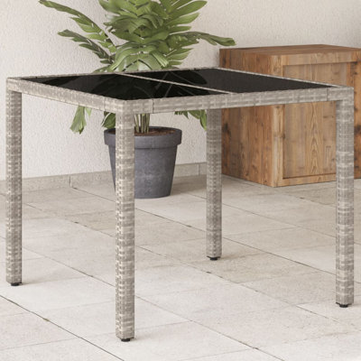 Ajara Square Glass Outdoor Dining Table - 90 cm W 90 cm D