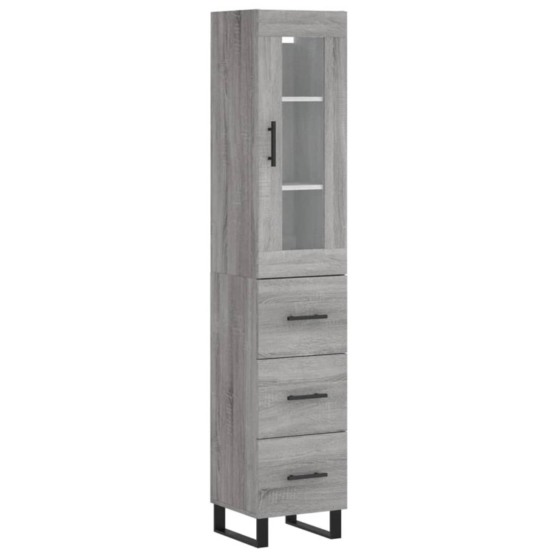 Mirai Display Cabinet, Grey Sonoma