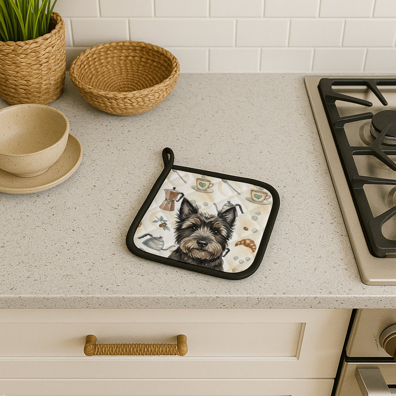 Paire de cafetières noires Cairn Terrier