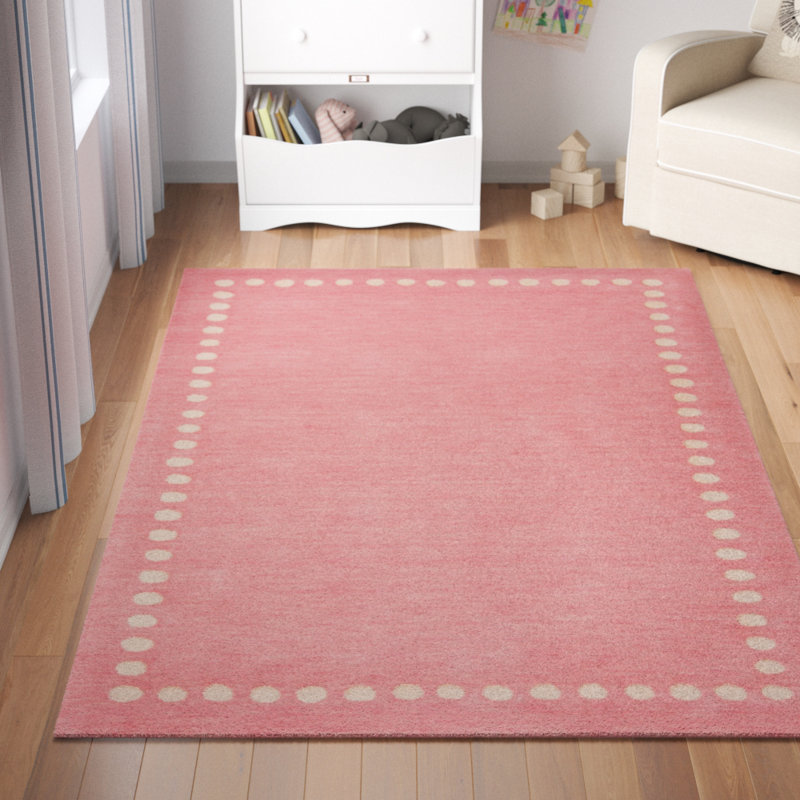 Antaeus Kids hand-woven wool rug, Rond 5 pi, Rose