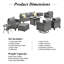 Ensemble de conversation en osier / rotin 7 personnes avec coussins GRST-1937921400