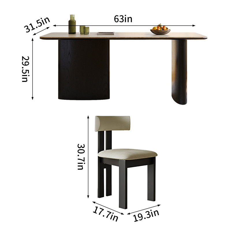 6 - Person Double Pedestal Dining Set, 29.5"H x 63"L x 31.5"W
