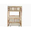 Lit superposé en bois d'hévéa double couche avec glissière, échelle et garde-corps, convertible en deux lits simples avec échelle et garde-corps-788587812