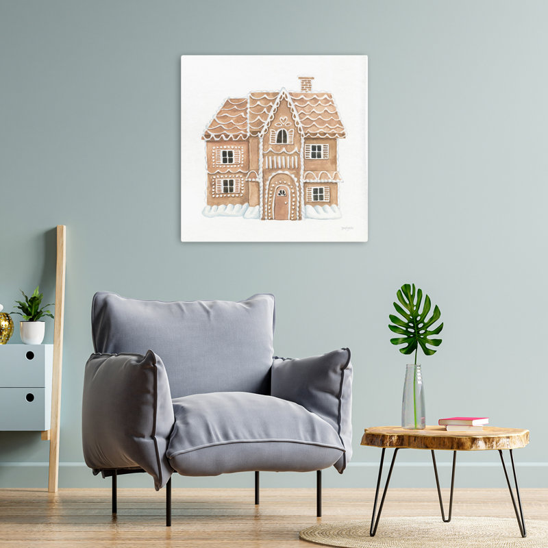 Gingerbread Dream House I, art contemporain, H 24 po x l 24 po