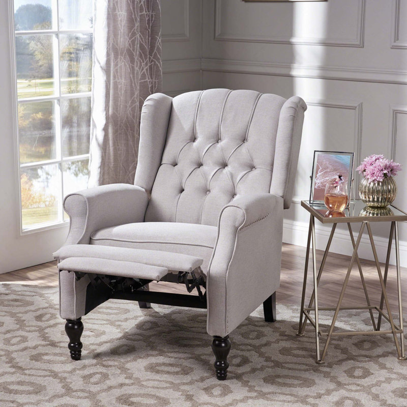 Fauteuil inclinable capitonné en tissu Modern