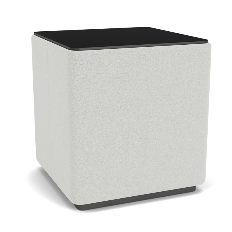 Table de salon avec plateau en stratifié Darsey, 16", Nuit noire, Gris anthracite; ombre portes ouvertes