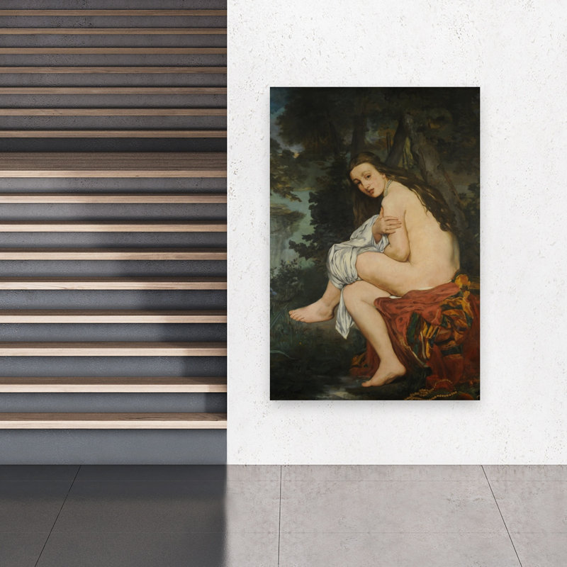 La Nymphe Surprise, 1861, Impressionnisme abstrait contemporain, Nature forestière, Affiche murale, H 60 po x l 40 po