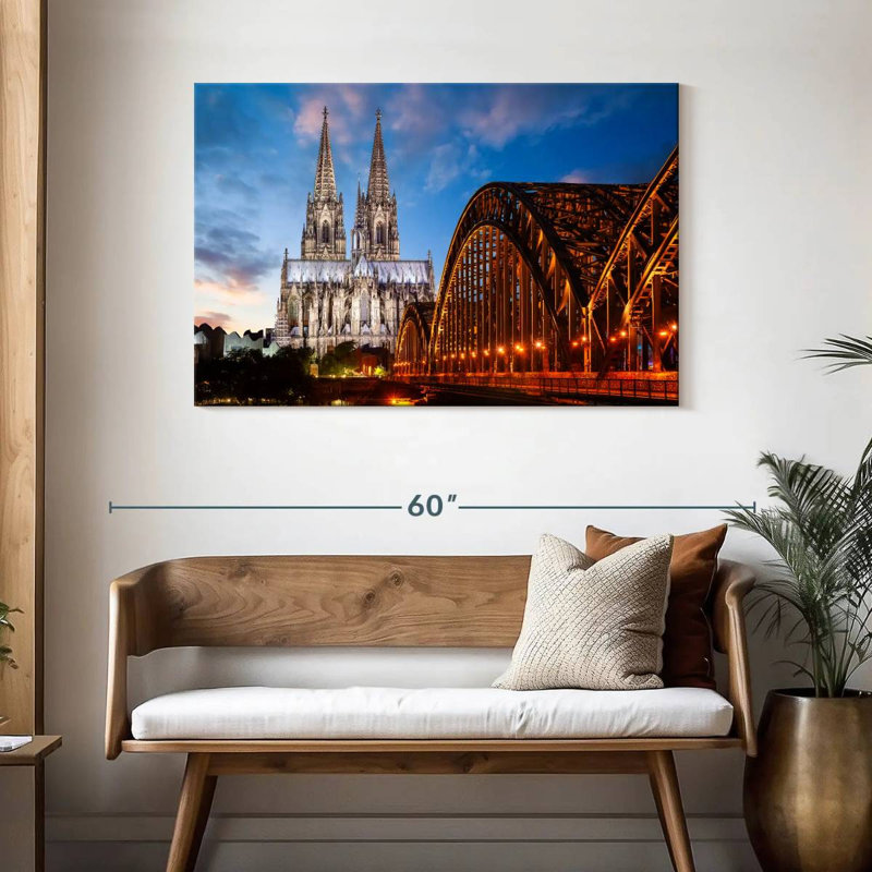 Ville de Cologne au crépuscule, H 30 po x l 45 po