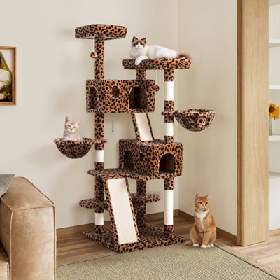 Filey 65.7'' H Carpet Cat Tree Condos and Scratching Posts Included, with Platforms and Hammock