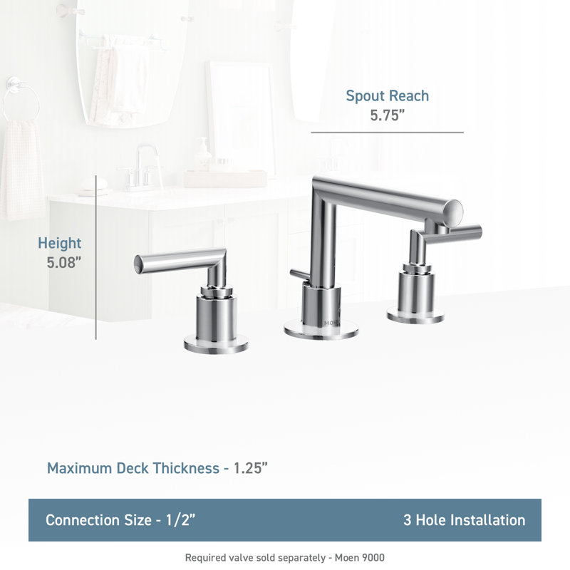 Arris Widespread Bathroom Faucet with Drain Assembly, Matte Black