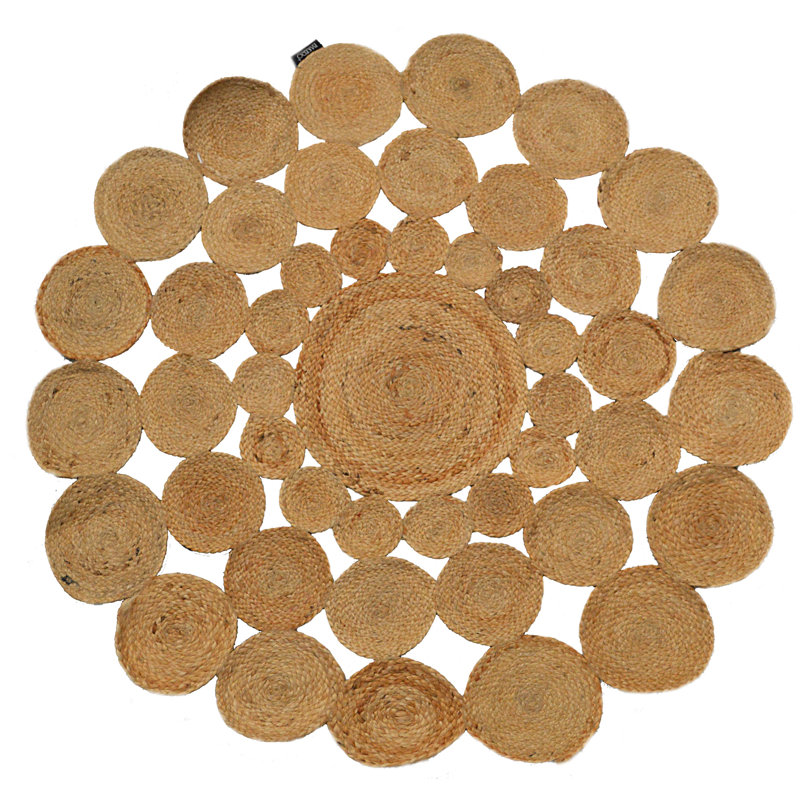 Round Roberta Solid Colour Hand Woven 120cm X 120cm Area Rug