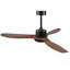 Ventilateur de plafond noir moderne de 52 pouces avec lumière et 3 pales en ABS avec moteur à courant continu réversible et télécommande-128776921-128776922