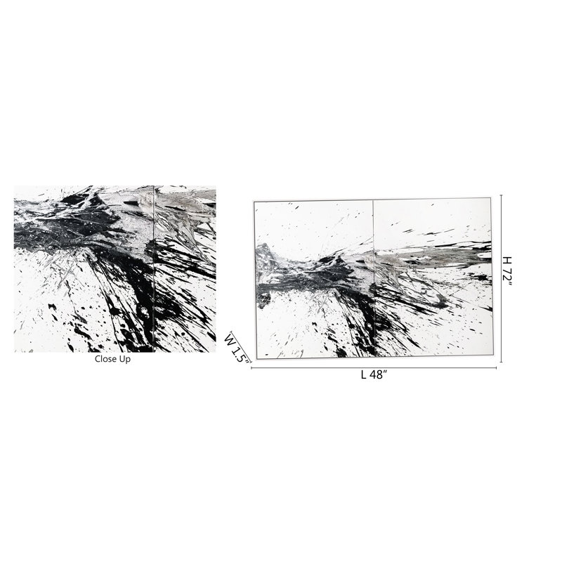 Noir et blanc, peinture abstraite sur toile