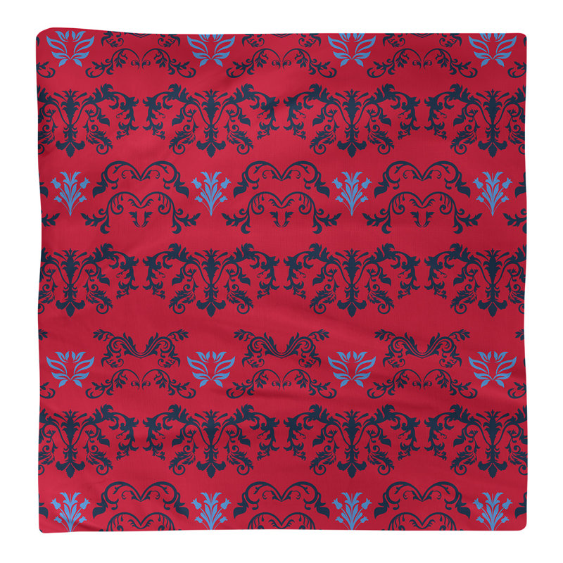 Damask Square Napkin, Navy/Red/Blue, Polyester, 10" W x 10" L