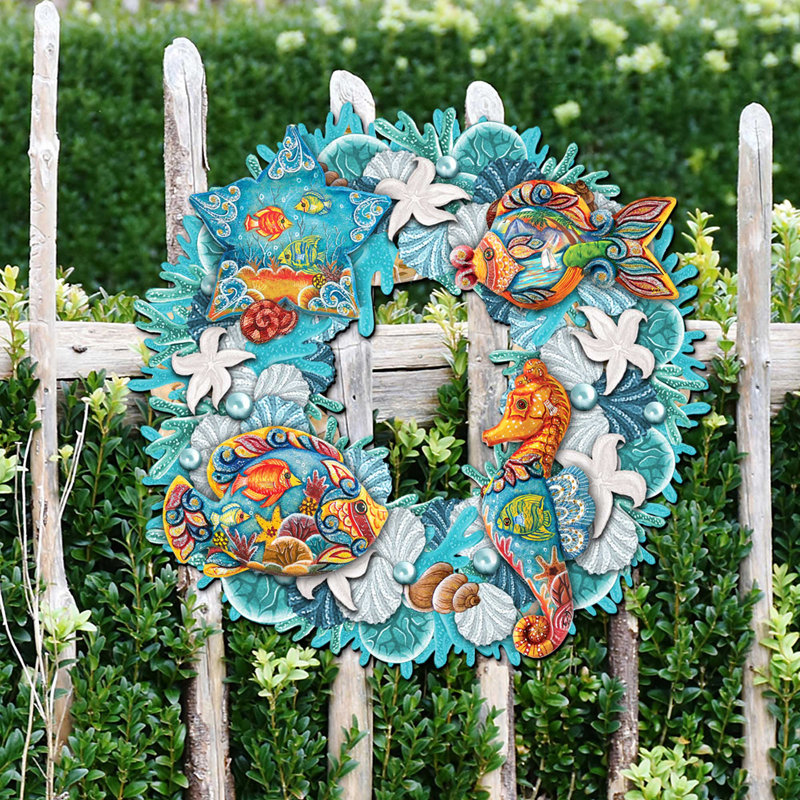 Décoration murale couronne de créatures côtières