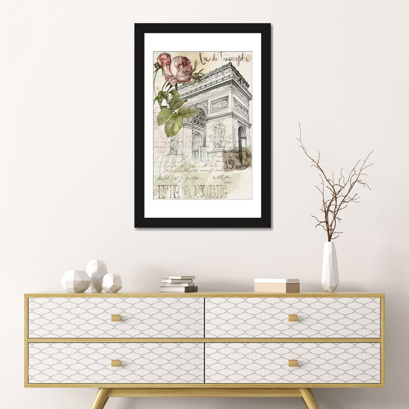 « paris sketchbook ii », reproduction d’impression sur toile, H 24 po x l 16 po x P 1 po, Papier d'art encadré noir, Blanc