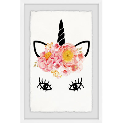 «Flowery Unicorn», reproduction encadrée