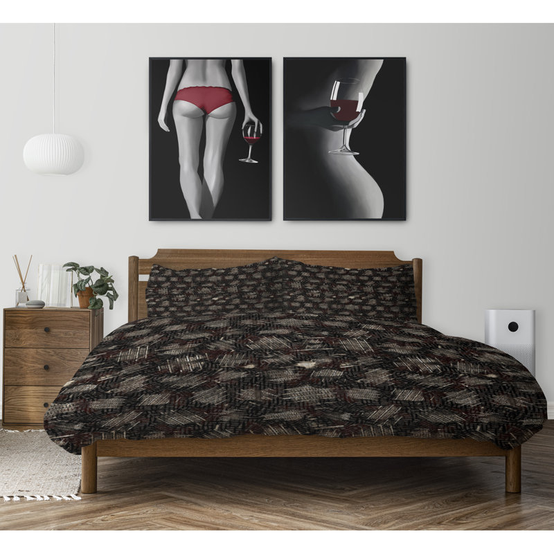 Polyester Twill Abstract Duvet Cover, Twin Duvet Cover + 1 Standard Pillowcase