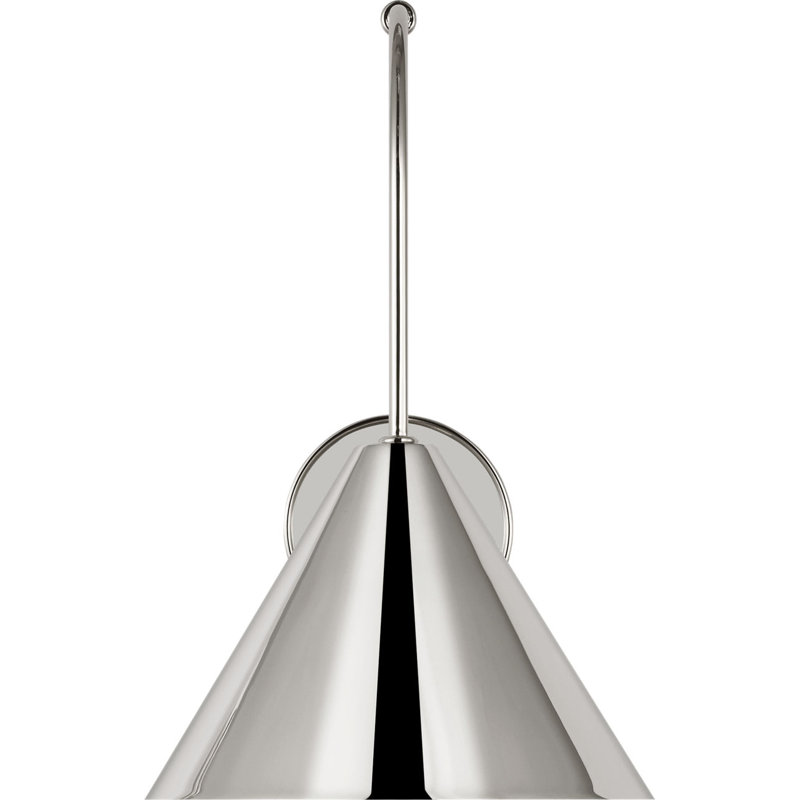Malia 14" Arched Wall Light with Shade, Polished Nickel