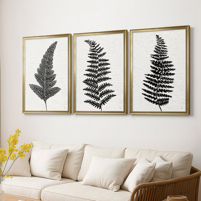 «Forest Fern I» - Toile tendue avec châssis sur mesure - 3 pièces