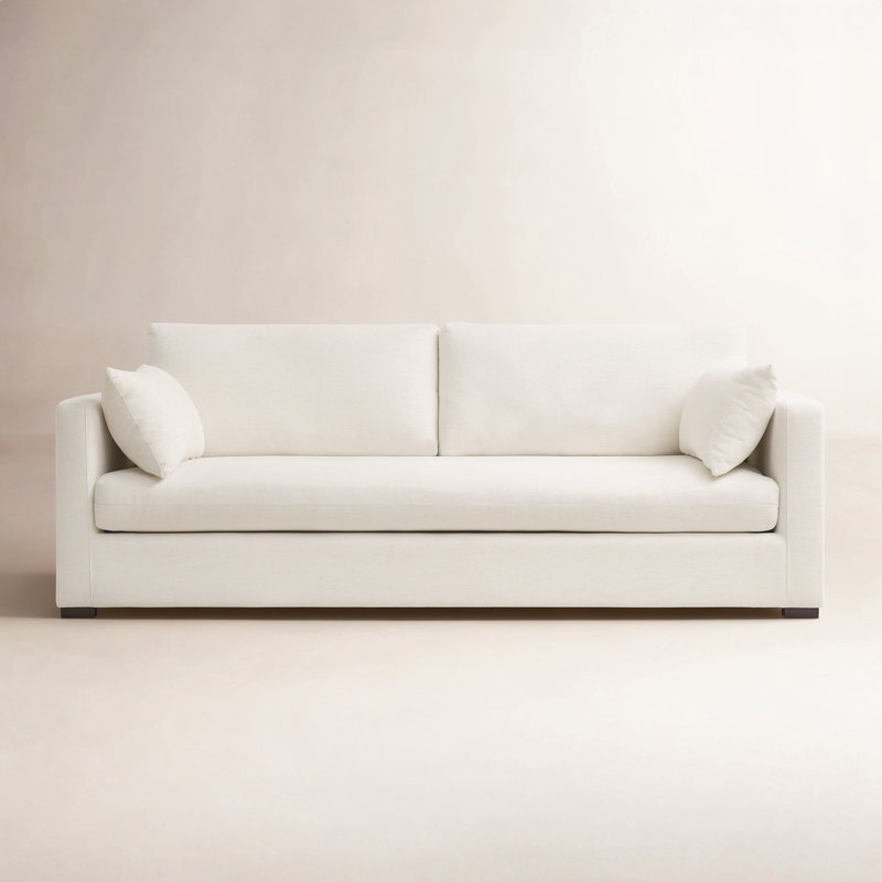 Canapé rembourré blanc l 87,8 po Haven, Blanc, Non-Removable Cover