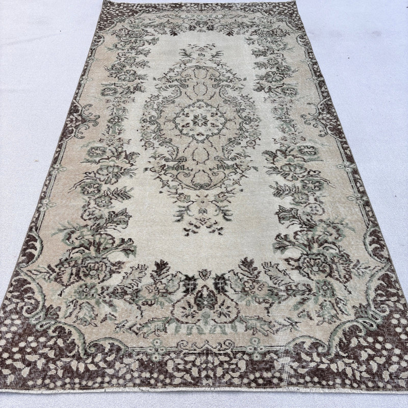 Tapis beige en laine Classic Patchwork 58,3 x 113 po