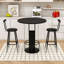 Ensemble de bar rond 3 pièces avec 2 tabourets et table de pub avec rangement pour la cuisine, le café ou un appartement-153707081
