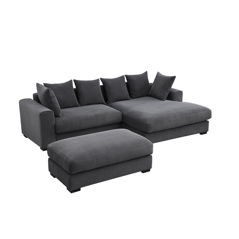 Canapé modulaire 4 pièces 4 pièces, Polyester gris foncé