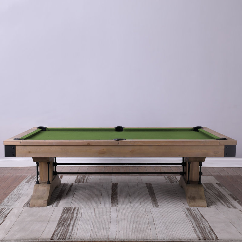 Table de billard Manchester, Vert anglais, Non, Naturel patiné