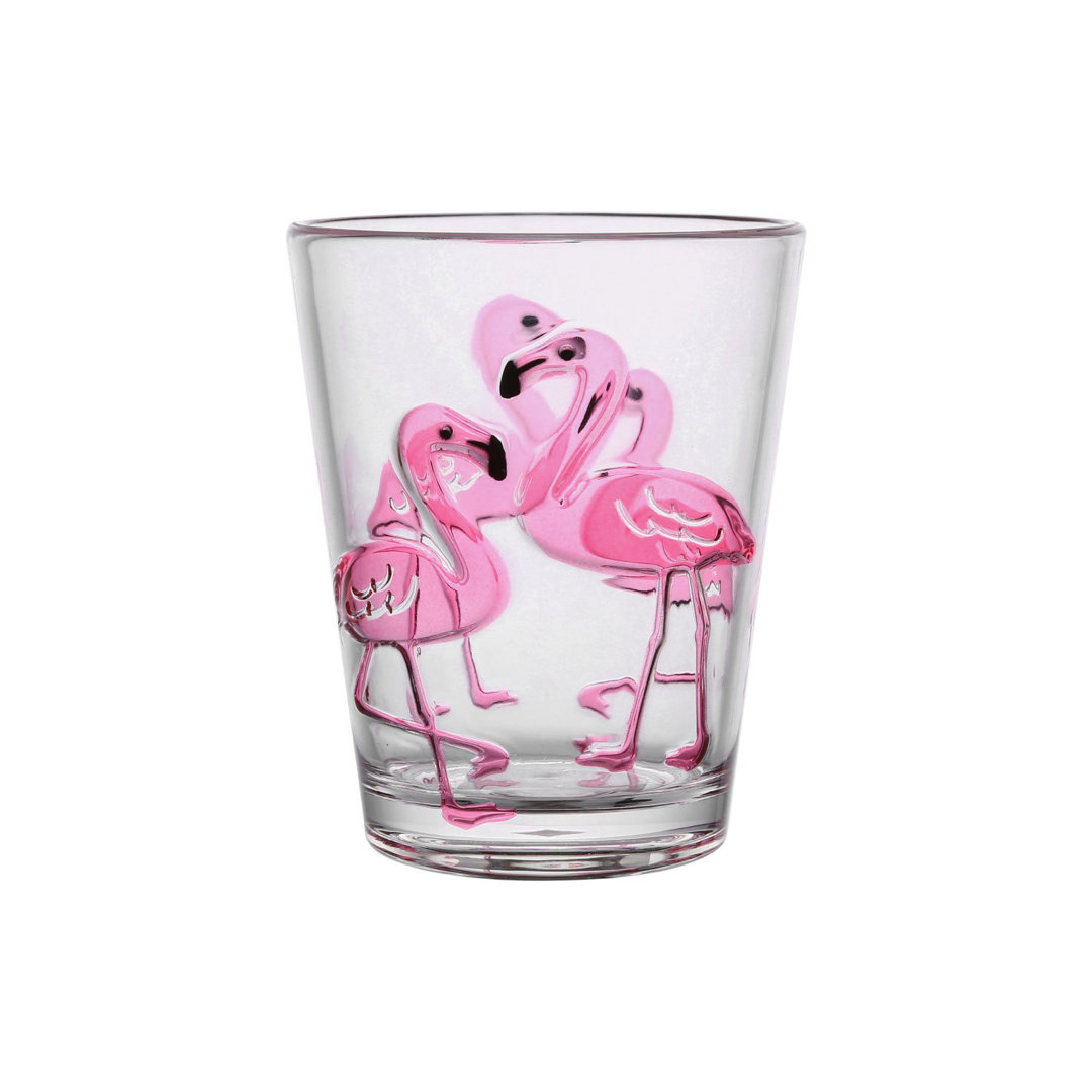 Shelbina Flamingo Acrylic Drinking Glass (Set of 6) Bayou Breeze 