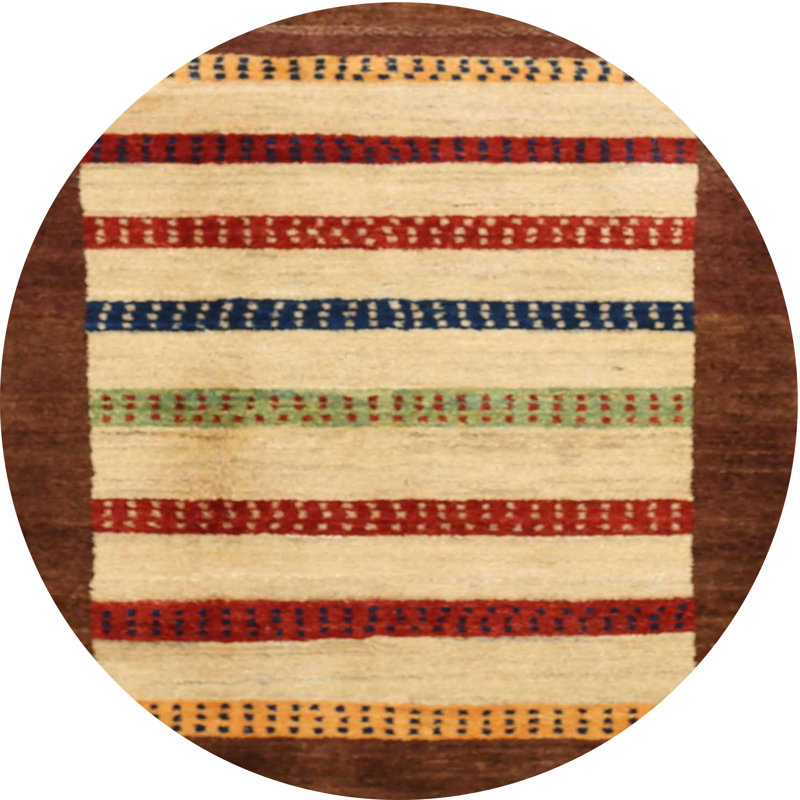 Striped Indoor Rug, Round 8'