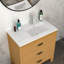 Lavabo rectangulaire pour salle de bain avec 1 trou de robinet et trop-plein