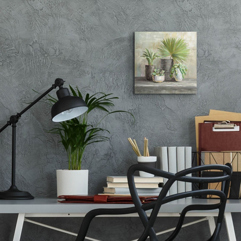 «Intérieur de jardin gris» par Danhui Nai, art mural en verre acrylique, H 12 po x l 12 po x P 0,13 po