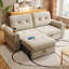 Canapé-lit convertible 2 en 1 multifonctionnel avec poches latérales, canapé-lit escamotable moderne en velours de 77 po pour le bureau de la chambre à coucher du salon-123055334