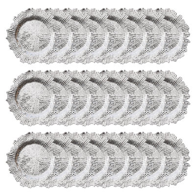 Set of 24 Charger Plates 12.6" Plastic Reef Plate Multicolor Dinner Plates for Party and Wedding Decor