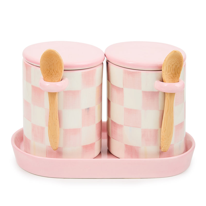 Rosy Check Farmhouse Canisters