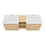 60'' Wall-Mounted Bathroom Vanity With Ceramic Sink And Storage Shelves & 2-Soft-Close Door