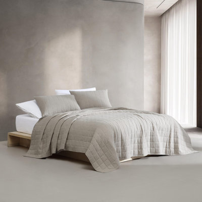 Calvin Klein Melange Flannel Cotton Solid Quilt