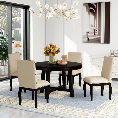Zaena 5 - Piece Extendable Dining Set, Modern Farmhouse