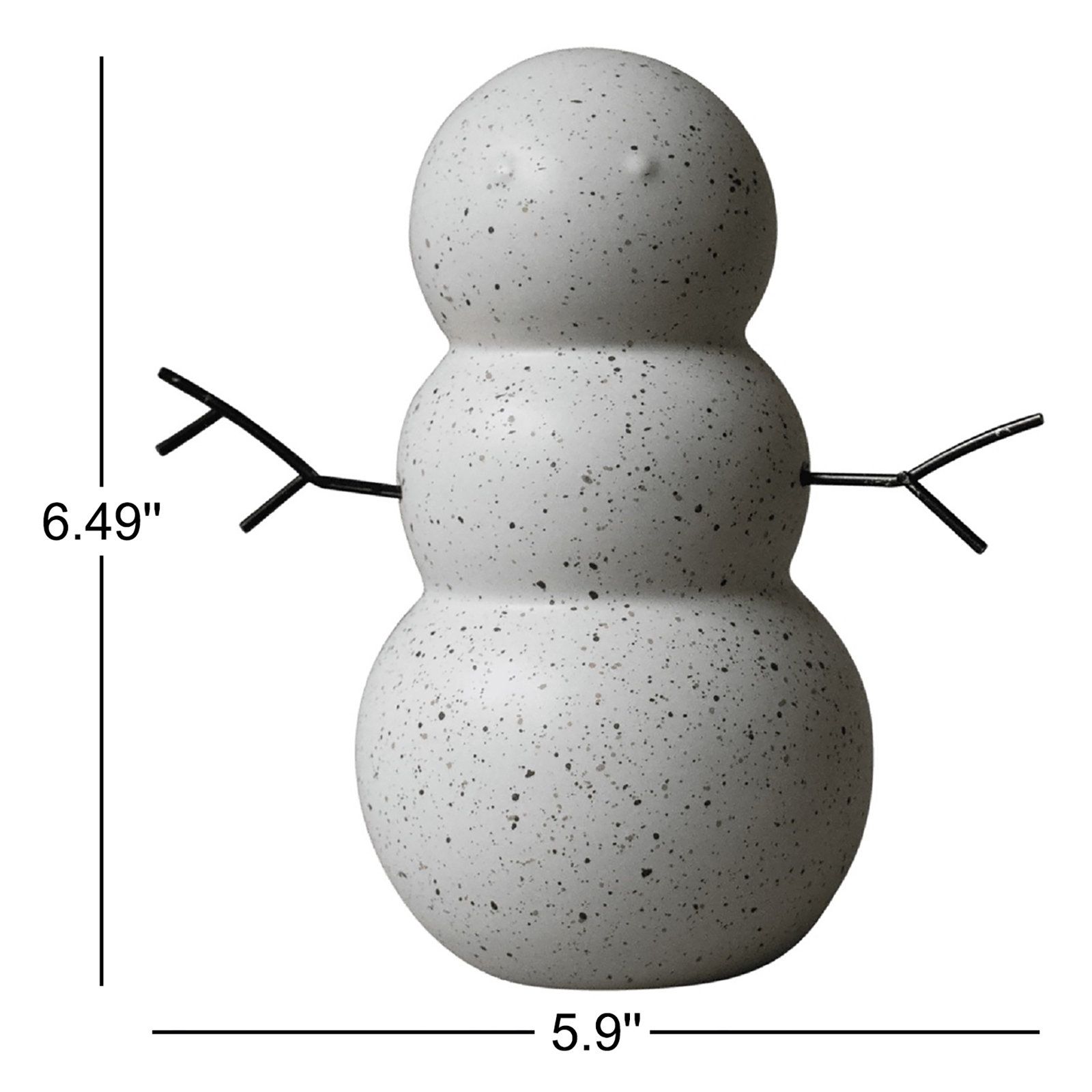 DBKD White Ceramic Snowman Sculpture, 6.5'' H x 5.91'' W x 5.91'' D