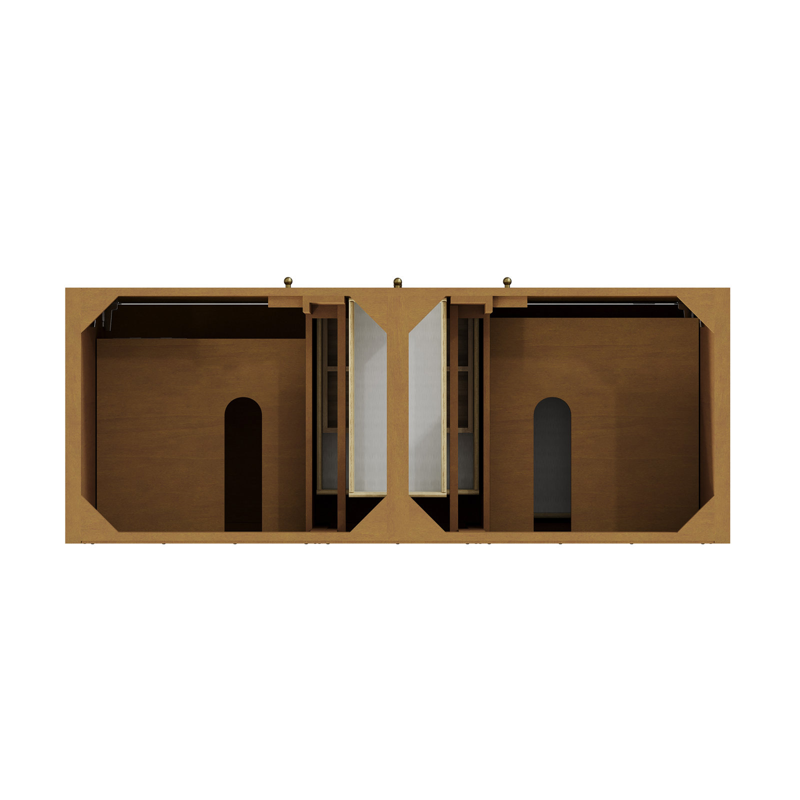 Hudson 60" Double Bathroom Vanity Base, Honey Oak